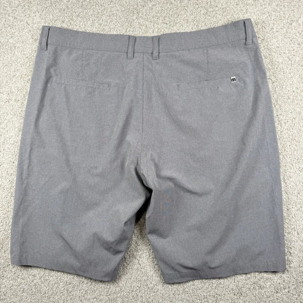 Travis Mathew Golf Shorts Mens 38 Grey Heathered‎ Stretch Flat Front Performance